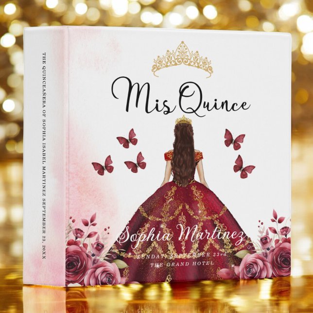 Burgundy Quinceanera Photo Album and Planner Binder (Creator Uploaded)