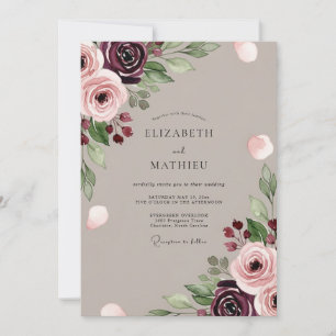 Burgundy Radiant Autumnal Wedding Invitation