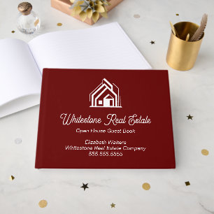 Burgundy Real Estate Company Custom Open House Guest Book