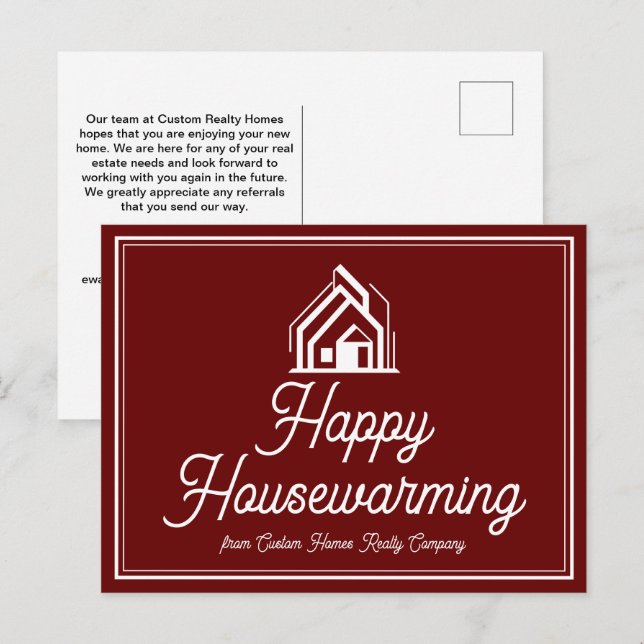 Burgundy Real Estate Company Customized Realtor Postcard (Front/Back)