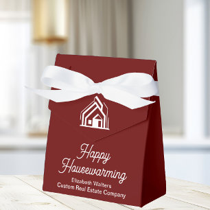 Burgundy Real Estate Happy Housewarming Custom Favor Box