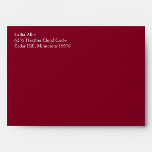 Burgundy Red A7 5x7 Custom Pre-addressed Envelopes