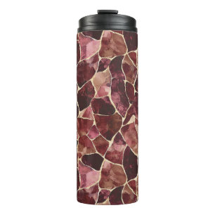 Burgundy Red Abstract Thermal Tumbler