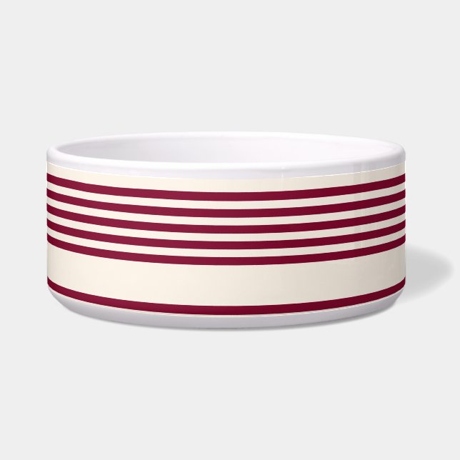 Burgundy red and beige five stripe pattern (Front)