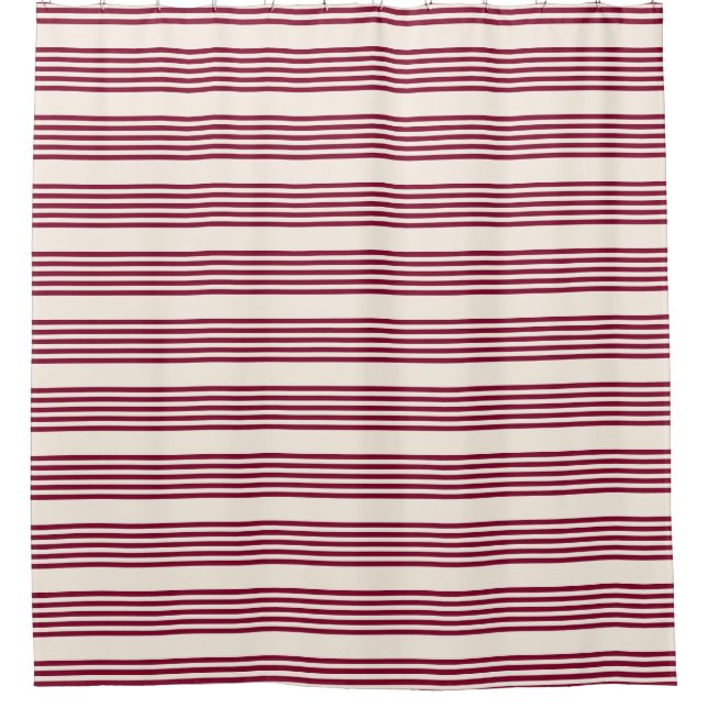 Burgundy red and beige five stripe pattern (Front)