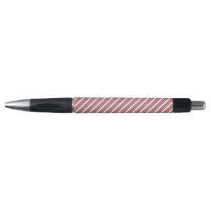 Burgundy red and beige five stripe pattern pen