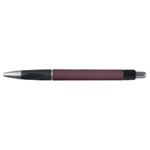 Burgundy red and charcoal five stripe pattern pen