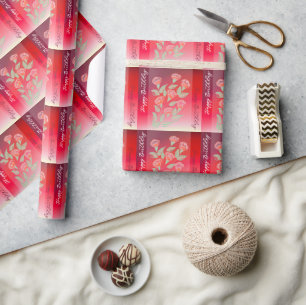 Burgundy red And Pink Wrapping Paper