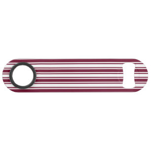 Burgundy red and white candy stripes bar key
