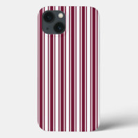 Burgundy red and white candy stripes Case-Mate iPh