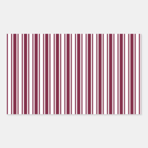 Burgundy red and white candy stripes sticker