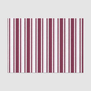 Burgundy red and white candy stripes tissue paper