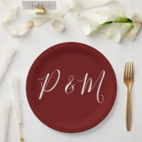 Burgundy Red and White Minimalist Wedding