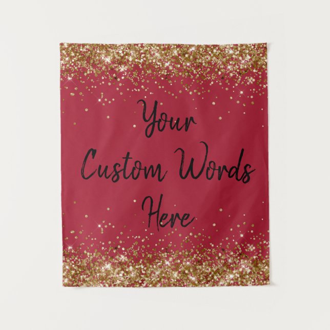 Burgundy Red Backdrop Birthday Party Photo Booth Tapestry (Front)