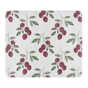 Burgundy Red Berries Pattern Cutting Board
