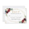 Burgundy Red Blush Floral Blue Gold Glitters RSVP