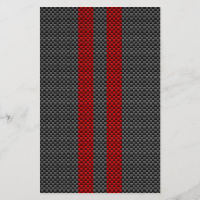 Burgundy Red Carbon Fibre Style Racing Stripes Flyer (Front)