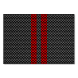 Burgundy Red Carbon Fibre Style Racing Stripes Table Number