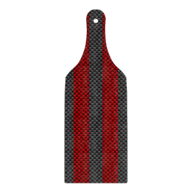Burgundy Red Carbon Fibre Style Stripes Cutting Board (Front)