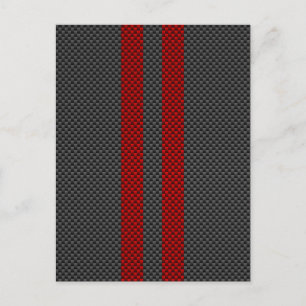 Burgundy Red Carbon Fibre Style Stripes Decor Postcard