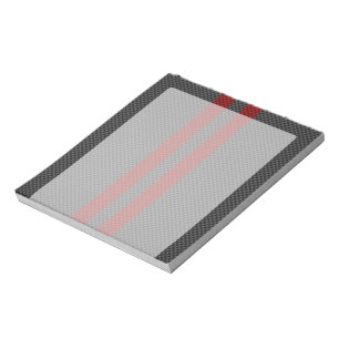 Burgundy Red Carbon Fibre Style Stripes Notepad