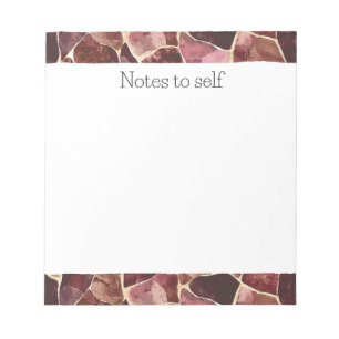 Burgundy Red Chic Abstract Notepad