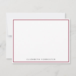Burgundy Red Classic Single Border   Card