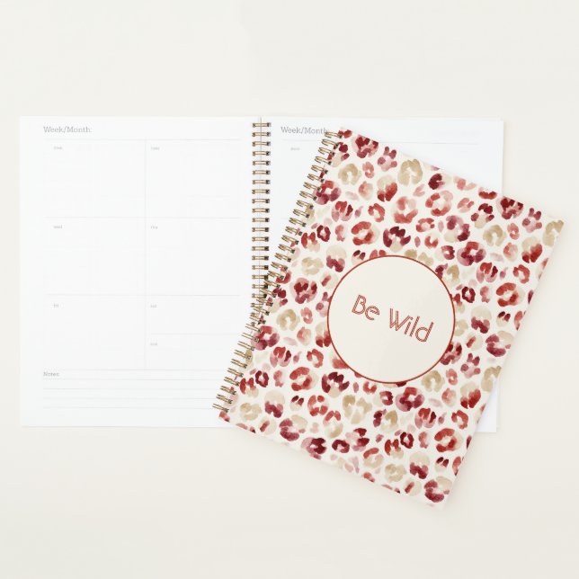 Burgundy Red Cream Leopard Be Wild Planner (Display)