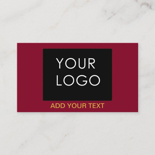 Burgundy Red Customizable Business Add Your Logo  Enclosure Card (Front)