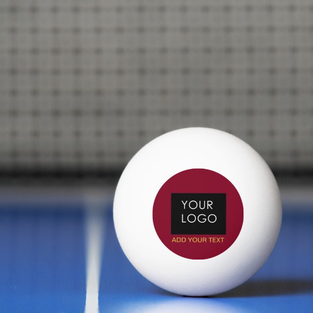 Burgundy Red Customizable Business Add Your Logo   Ping Pong Ball (Net)