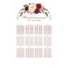 Burgundy Red Floral Elegant Wedding Seating Chart