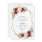 burgundy red floral geometric save the date card