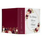 Burgundy Red Floral Gold Geometric Wedding Albums