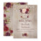 Burgundy Red Floral Mason Jar Rustic Bridal Shower