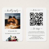 Burgundy Red Floral Photo QR Code Analysez-moi à R