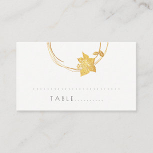 Burgundy Red Flower Gold Chevron Stripe Table Card
