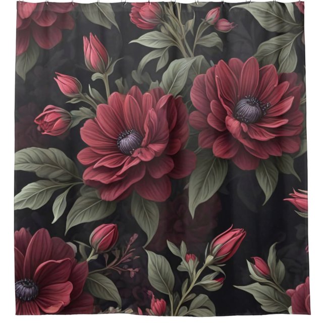 Burgundy Red Flowers Gothic (Front)
