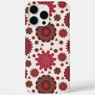 Burgundy Red Geometric Floral Phone Case