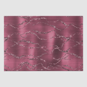 Burgundy Red Glitzy Glitter Stripes Tissue Paper