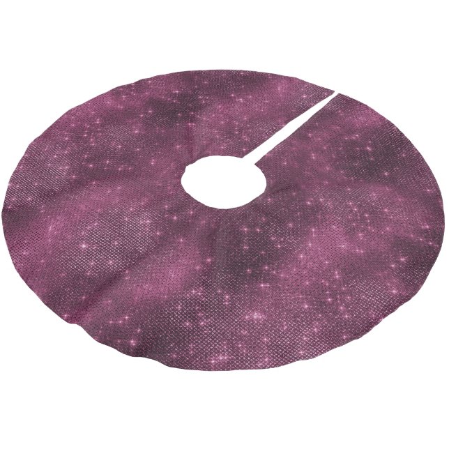Burgundy Red Glitzy Sparkle Brushed Polyester Tree Skirt (Angled)