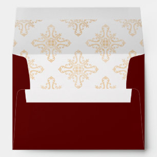 Burgundy Red Islamic Muslim Wedding Invitation Envelope