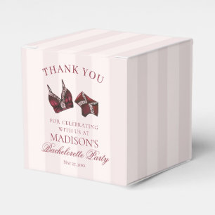 Burgundy Red Lingerie Bachelorette Party Dessert Favor Box