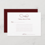 Burgundy Red Love Wedding Wishes & Advice Cards<br><div class="desc">Simple,  elegant and classic Burgundy Red Love Infinity Wedding Wishes & Advice Cards.  Great for weddings,  bridal showers,  wedding rehearsal dinners and wedding anniversaries.  Customize the text to fit your party celebration needs.</div>