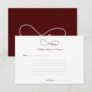 Burgundy Red Love Wedding Wishes & Advice Cards