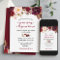 Burgundy Red Marsala Floral Chic Fall Wedding
