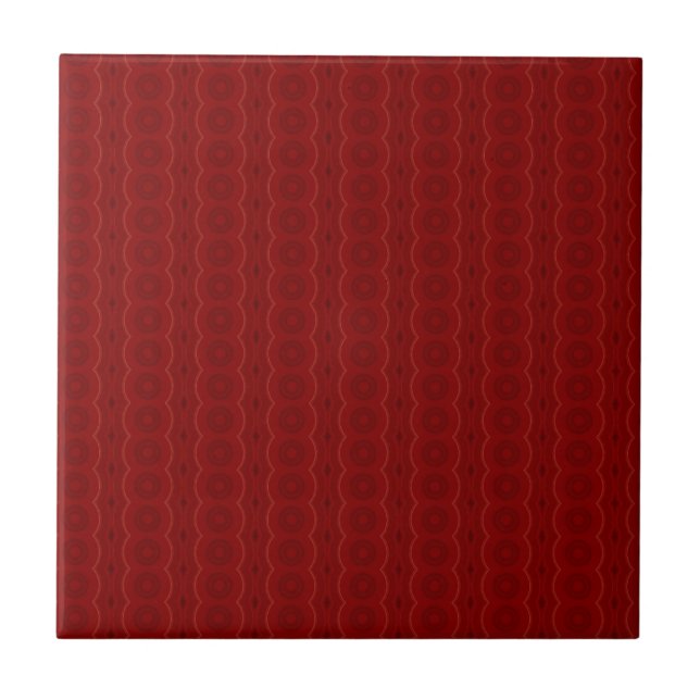 Burgundy Red Minimalist Striped Pattern Tile (Front)