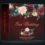 Burgundy Red Navy Floral Rustic Boho Wedding Album Binder<br><div class="desc">Watercolor Burgundy Red Navy Floral Rustic Boho Wedding Photo album binder. Perfect for a fall wedding. The design features a stunning bouquet of burgundy / Marsala , peach , navy flowers / roses with matching leaves. Please find more matching designs and variations in my "blissweddingpaperie" store. And feel free to...</div>