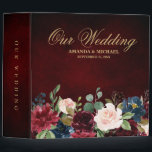 Burgundy Red Navy Floral Rustic Boho Wedding Album Binder<br><div class="desc">Watercolor Burgundy Red Navy Floral Rustic Boho Wedding Photo album binder. Perfect for a fall wedding. The design features a stunning bouquet of burgundy / Marsala , peach , navy flowers / roses with matching leaves. Please find more matching designs and variations in my "blissweddingpaperie" store. And feel free to...</div>