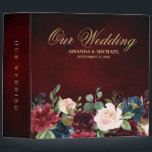 Burgundy Red Navy Floral Rustic Boho Wedding Album Binder<br><div class="desc">Watercolor Burgundy Red Navy Floral Rustic Boho Wedding Photo album binder. Perfect for a fall wedding. The design features a stunning bouquet of burgundy / Marsala , peach , navy flowers / roses with matching leaves. Please find more matching designs and variations in my "blissweddingpaperie" store. And feel free to...</div>