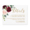 Burgundy Red Navy Floral Rustic Wedding Details